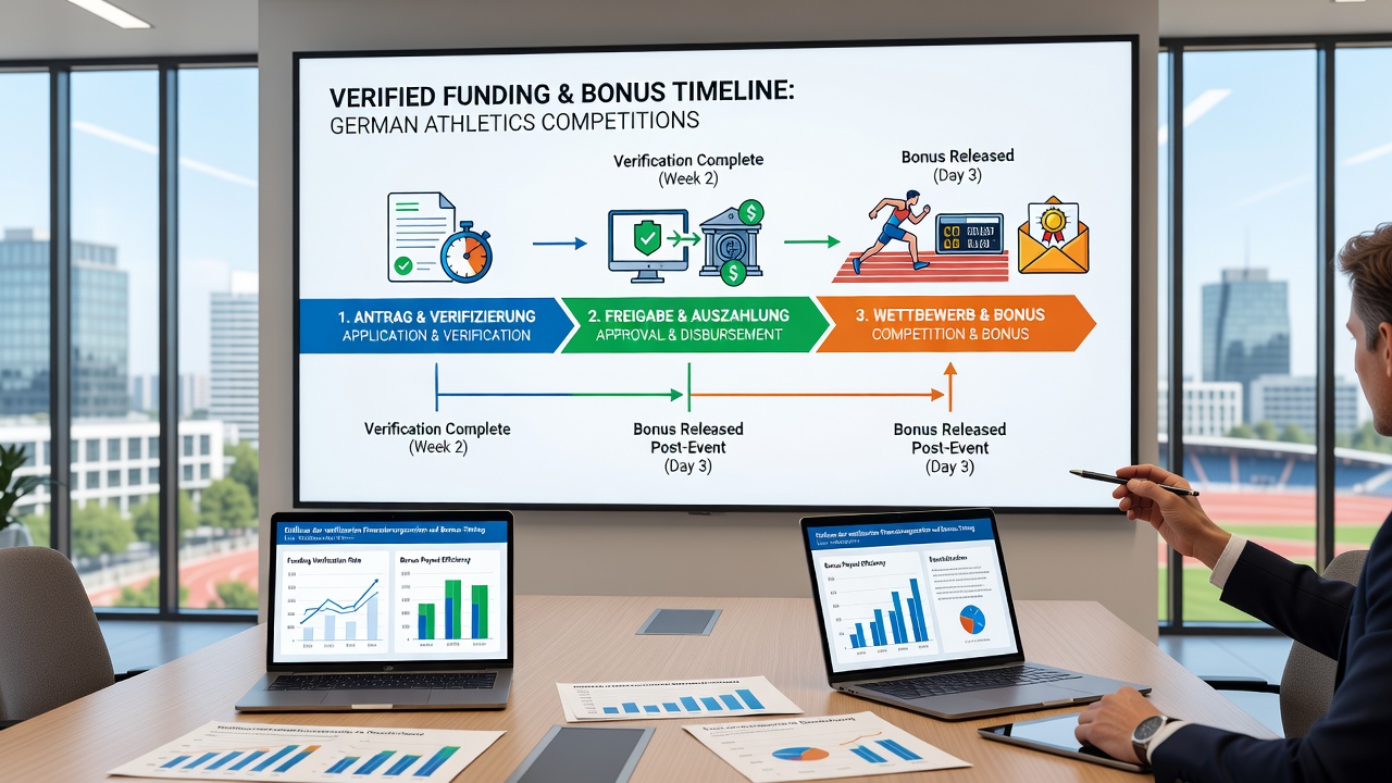 Illustration von Zahlungszeitplänen und Bonusaktivierung bei Leichtathletik-Live-Events