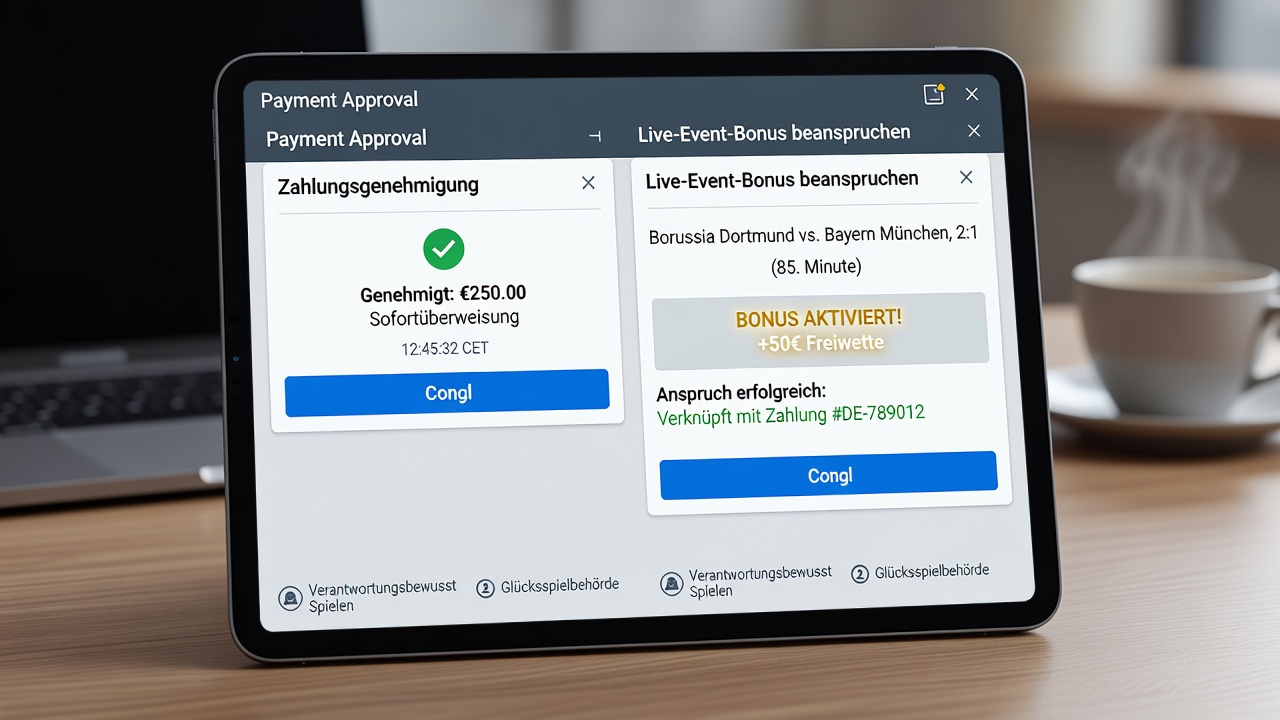 Darstellung der zeitlichen Abstimmung zwischen Zahlungsfreigaben und Live-Bonusansprüchen
